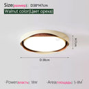 Axyaa Walnut Ceiling Lights: Retro Wood Grain LED Lamp for Bedroom Study Room