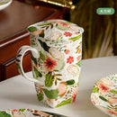 Axyaa Bone  Tumblers with Lid, Cute Floral Big Coffee Cups, Perfect Gift Mug