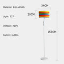 Axyaa European Style Iron Floor Lamp with Linen Lampshade for Living Room & Bedroom