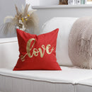 Axyaa Red & White Velvet Embroidered Couple Cushion Cover Set