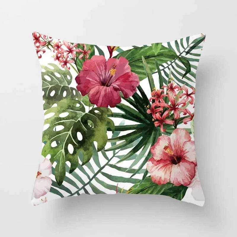 Axyaa Tropical Leaf Cactus Monstera Cushion Cover 45*45cm - Decorative Pillowcase