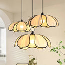 Axyaa Rattan Flower LED Pendant Lamp | Nordic Modern Hanging Light | Indoor Decor