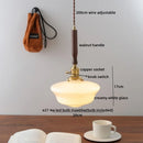 Axyaa Amber Glass LED Pendant Lamp for Home Decor, Living Room, Corridor - Copper Walnut Fixtures