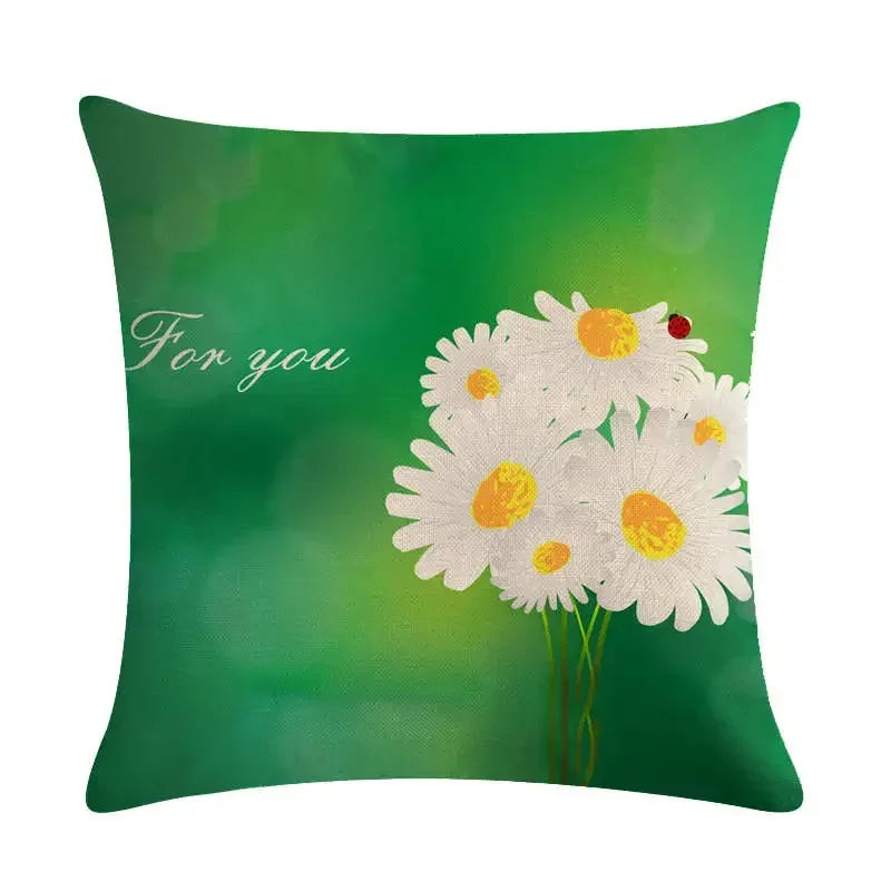 Spring Chrysanthemum Cushion Cover 45x45cm by Axyaa
