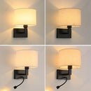 Axyaa LED Fabric Lampshade Adjustable Angle Spotlight for Bedroom Living Room Lighting