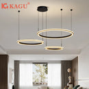 Axyaa Dimmable LED Ring Ceiling Chandelier with Remote Control for Home Decor Lighting