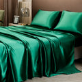 Axyaa Satin Silky Sheets Set, Flat, Fitted Sheet & Pillowcase - US Size