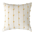 Axyaa Cotton Linen Striped Embroidery Throw Cushion Cover for Home and Sofa