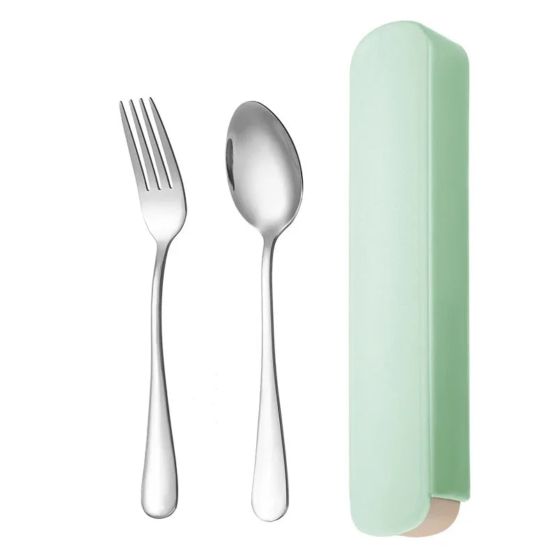 Axyaa Stainless Steel Tableware Set - Spoon, Knife, Fork - Simple and Portable for Home or Dorm