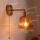 Axyaa Glass Copper LED Wall Lights for Home Decoration Restaurant Living Room