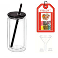 Axyaa Snow Globe Tumbler Cup with Straw - Reusable Double-Layer Water Cup