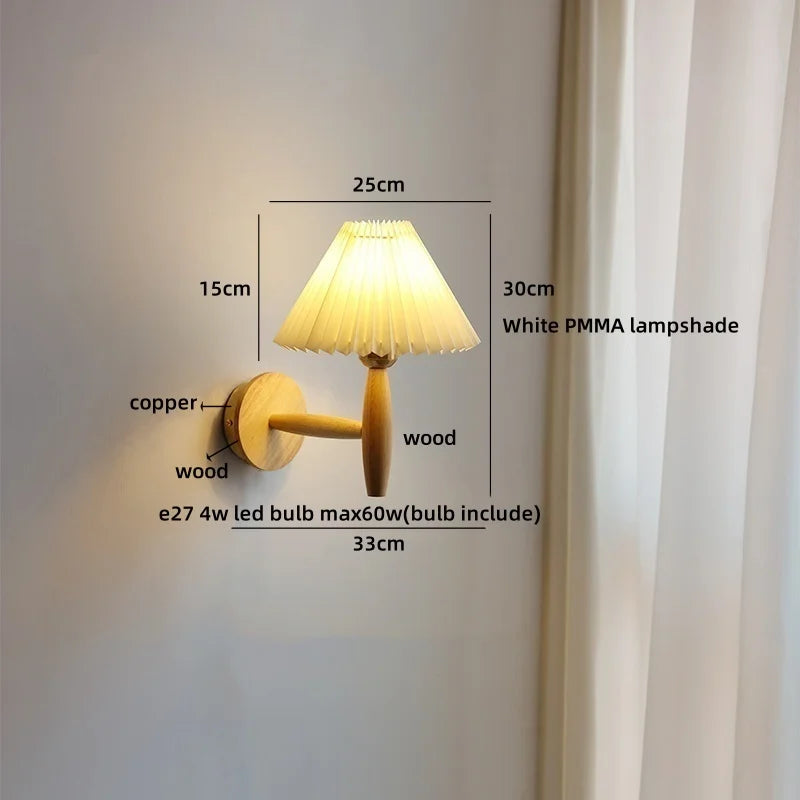Axyaa White Umbrella Gold Copper LED Wall Lights - Luxury Bedroom Decor