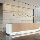 Axyaa Modern Crystal LED Chandelier - Round Gold Kitchen and Staircase Lighting Fixture
