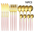 Axyaa 16-Piece Stainless Steel Tableware Set for Home, Hotel, and Restaurant