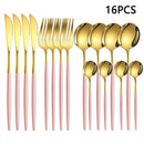 Axyaa 16-Piece Stainless Steel Tableware Set for Home, Hotel, and Restaurant
