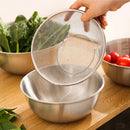 Axyaa Stainless Steel Drain Basket Scale Kitchen Basin Rice Washing Fruits Drainer