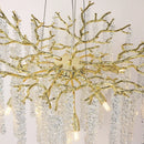 Axyaa Gold Crystal Chandelier: Modern Luxury for Bedroom, Living Room, Dining Room