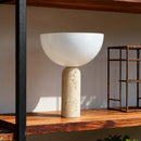 Axyaa Yellow Travertine Marble Table Lamp for Elegant Home Lighting