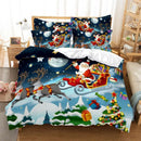 Axyaa Santa Snowman Christmas Quilt Cover Set - Double King Bedding