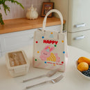 Axyaa Cartoon Insulated Bento Bag for Office Workers, Large Capacity Lunch Box Storage Bag
