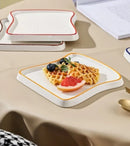 Axyaa Ceramic Breakfast Plate - Elegant Dish for Toast, Bread, Baked Food & Snacks