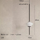 Axyaa White Glass LED Pendant Light with Adjustable Wire, Foyer Chandelier