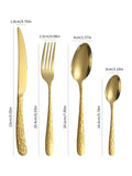 Axyaa Gold Stainless Steel Western Tableware Set: Knife, Fork, Spoon - 24pcs