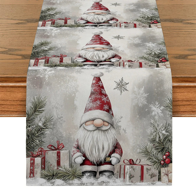 Axyaa Christmas Dwarf Snowflakes Table Runner: Home Wedding Party Centerpieces Decoration