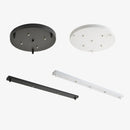 Axyaa 3-Head Black White Chandelier Ceiling Panel - Modern Minimalist Style