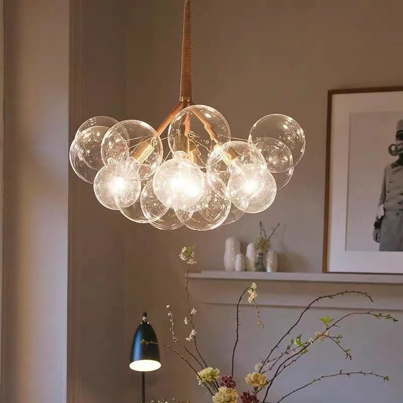 Axyaa Bubble Chandeliers: High Quality LED Lounge Room Lighting with Glass Lampshade