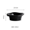 Axyaa Ceramic Edge Bowl Set for Serving, Soup, Salad, Fruit & Noodles