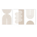 Axyaa Modern Geometric Beige Abstract Canvas Wall Art for Bedroom Decor