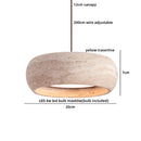 Axyaa Wood Yellow Travertine LED Pendant Lights - Japan Style Kitchen Island Hanglamp