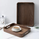Axyaa Walnut Wood Tray: Luxury Tea & Coffee Dessert Serving Tray for Home Décor & Storage