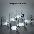 Axyaa Glass Teacup Set, Master Quality, Heat-Resistant, Kung Fu Tea Cup with Handle