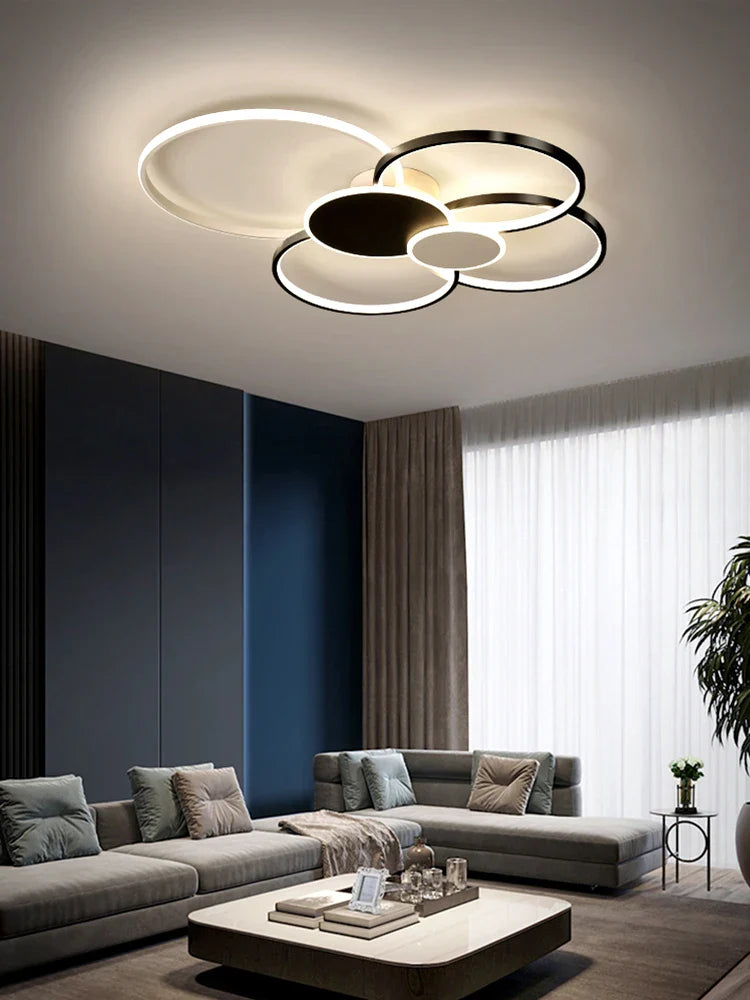 Nordic Round LED Ceiling Chandelier by Axyaa for Home Decor Lighting