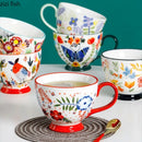 Axya Hand Painted Ceramic Mug Large Capacity Coffee Tea Cup Breakfast Milk Mugs