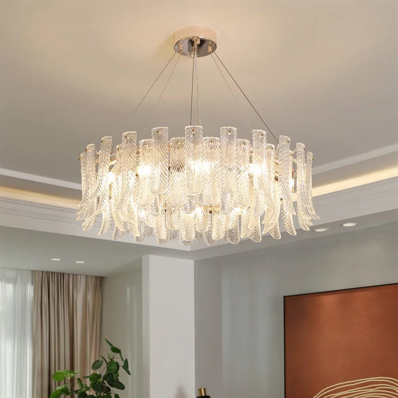 Axyaa Crystal Ceiling Lamp: Sleek Modern Design for Warm, Eye-Friendly Lighting in Living, Dining, or Bedroom