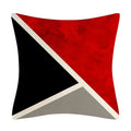 Axyaa Black Red Geometric Abstract Cushion Cover for Stylish Home Decor