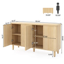 Modern White Sideboard Buffet Table with Storage Doors by Axyaa