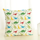 Axyaa Dinosaur Print Cotton Linen Pillowcase for Home Decor