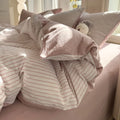 Axyaa Stripe Style Bedding Set: Soft Duvet Cover, Comfortable Sheet Set, & Pillowcase