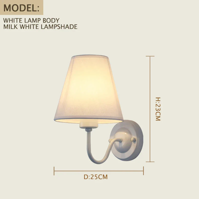 Axyaa Retro Fabric Wall Lamp for Home Decor & LED Lighting