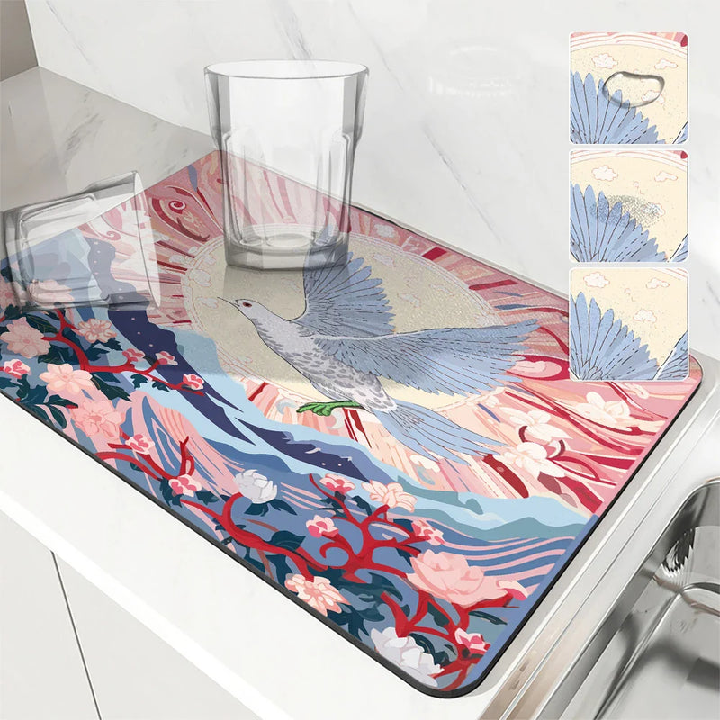 Axyaa Absorbent Draining Mat for Kitchen and Bathroom