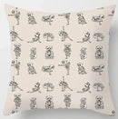 Axyaa Yoga Panda & Avocado Cartoon Animal Throw Pillow Bundle