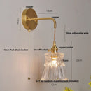 Axyaa Clear Glass LED Wall Lights with Pull Chain Switch