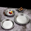 Axyaa Stainless Steel Diamond Pattern Dinner Plate, Non-slip Food Storage Tray