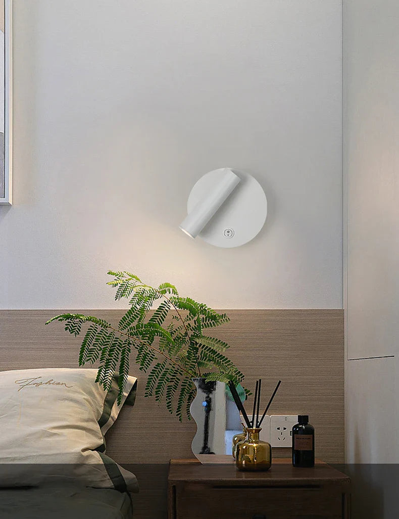 Axyaa Adjustable LED Wall Reading Lamp with Switch, Modern Spotlight Wall Sconce