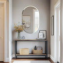 Axyaa Silver Glass Oval Beveled Edge Bathroom Vanity Mirror