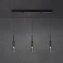 Axyaa Black Glass Chandelier Pendant Light Fixture for Dining Room & Kitchen